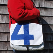 Blue 4 recycled sail messenger bag